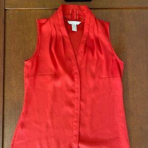 Banana Republic Red Silky Sleeveless Blouse